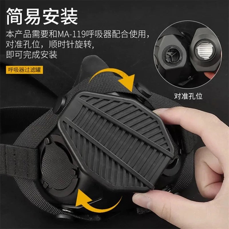 Outdoor Tactical Respirator CS Protective Equipment Multifunction Sport Half Face Mask Dust Filtering Breathing Mask